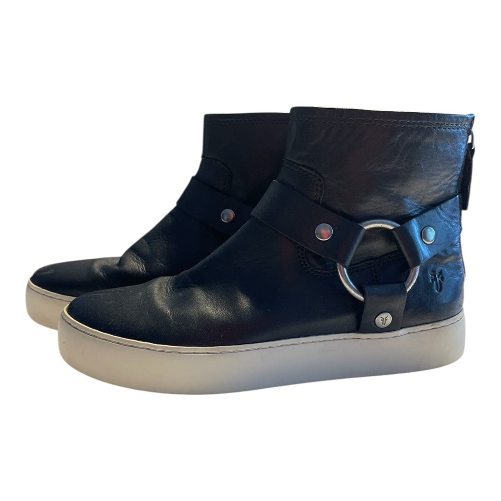 Frye | Lena Harness Black Leather Ankle Booties